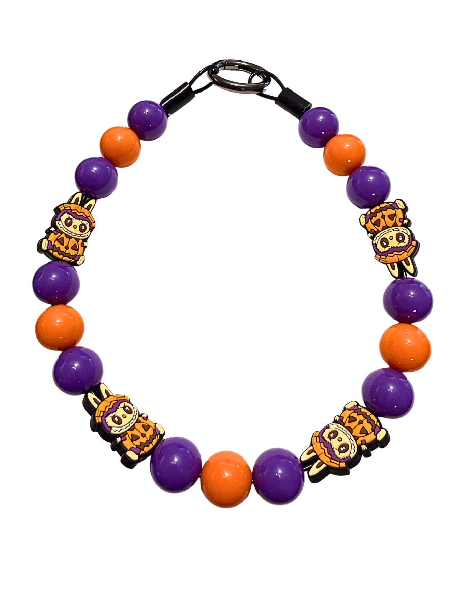 Pumpkin Labubu Dog Collar